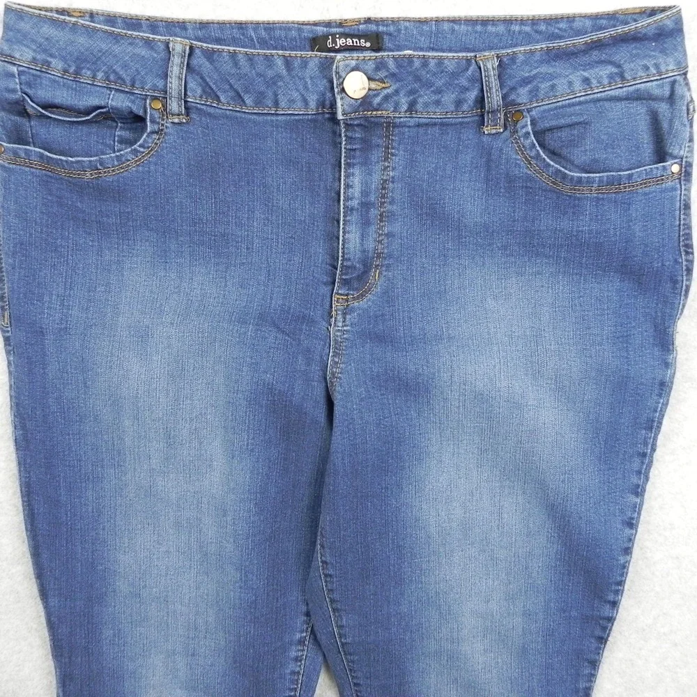 D. Jeans Womens 20W Plus Skinny Ankle 5-Pocket Stretch Flex Denim Medium‎ Blue